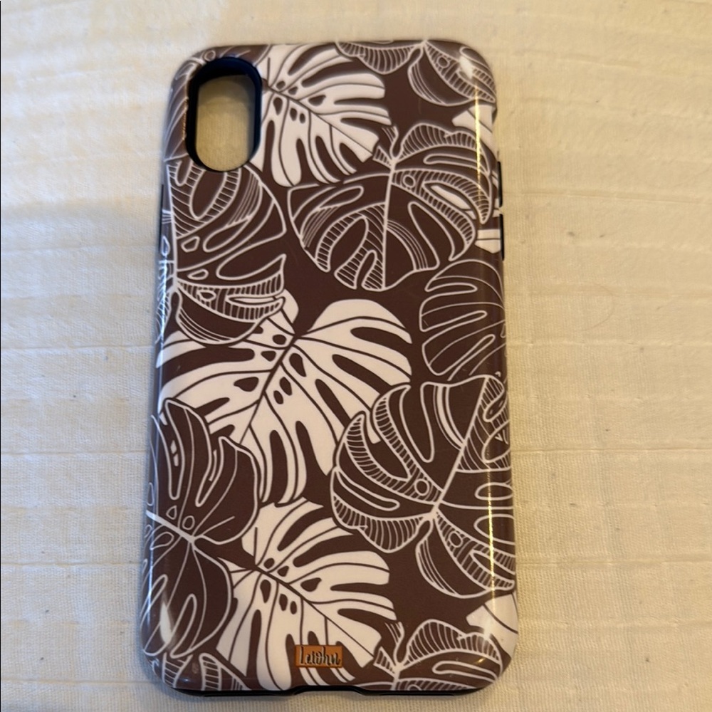 Leiohu Designs-Monstera iPhone XS - Brown